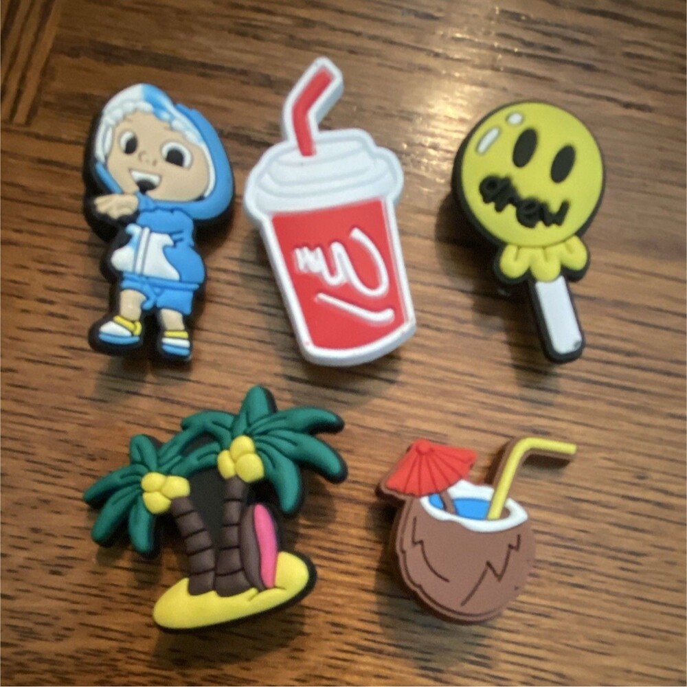 Shoe Charms 5pcs Rubber Smiley Face Beach & Tropical Multicolor Unisex